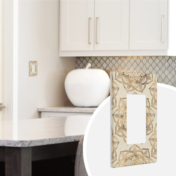 1Pcs Flower of life in lotus Light Switch Plate Decorative switch and socket covers for home kitchen decoration Unbreakable Polycarbonate Thermoplastic For bedroom room decoration - Image 2