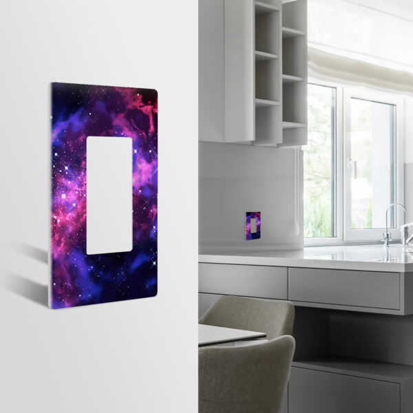1Pcs Purple Nebula Galaxy Light Switch Plate Decorative switch and socket covers for home kitchen decoration Unbreakable Polycarbonate Thermoplastic For bedroom room decoration - Image 2
