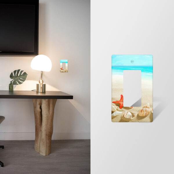 1Pcs Sea Starfish Shell Light Switch Plate Decorative switch and socket covers for home kitchen decoration Unbreakable Polycarbonate Thermoplastic For bedroom room decoration - Image 2