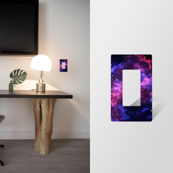 1Pcs Purple Nebula Galaxy Light Switch Plate Decorative switch and socket covers for home kitchen decoration Unbreakable Polycarbonate Thermoplastic For bedroom room decoration - Image 3