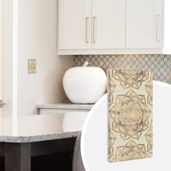 1Pcs Flower of life in lotus Light Switch Plate Decorative switch and socket covers for home kitchen decoration Unbreakable Polycarbonate Thermoplastic For bedroom room decoration - Image 2