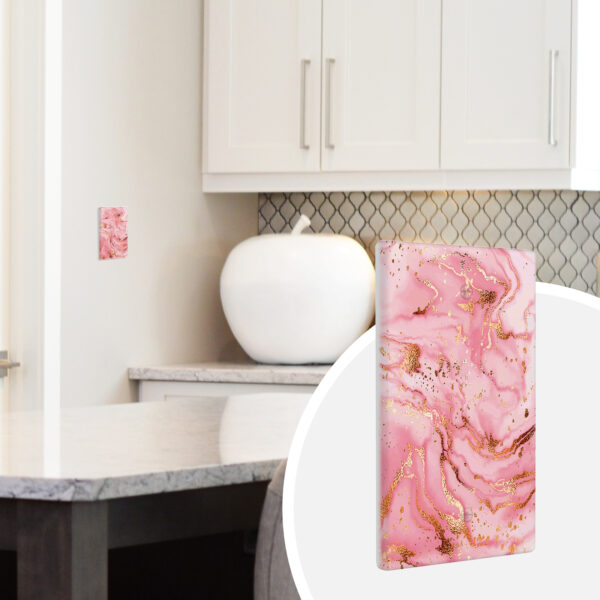 1Pcs Pink gold marble Light Switch Plate Decorative switch and socket covers for home kitchen decoration Unbreakable Polycarbonate Thermoplastic For bedroom room decoration - Image 3