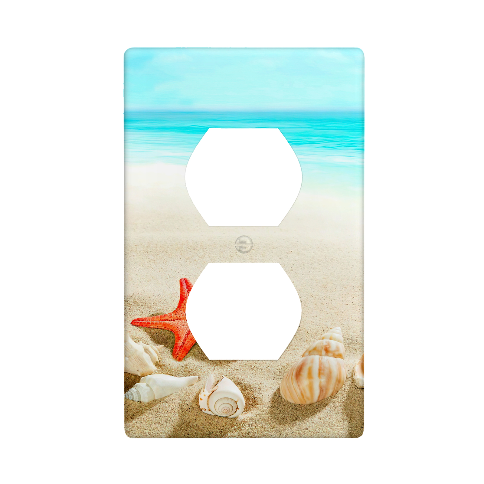 1Pcs Sea Starfish Shell Light Switch Plate Decorative switch and socket covers for home kitchen decoration Unbreakable Polycarbonate Thermoplastic For bedroom room decoration
