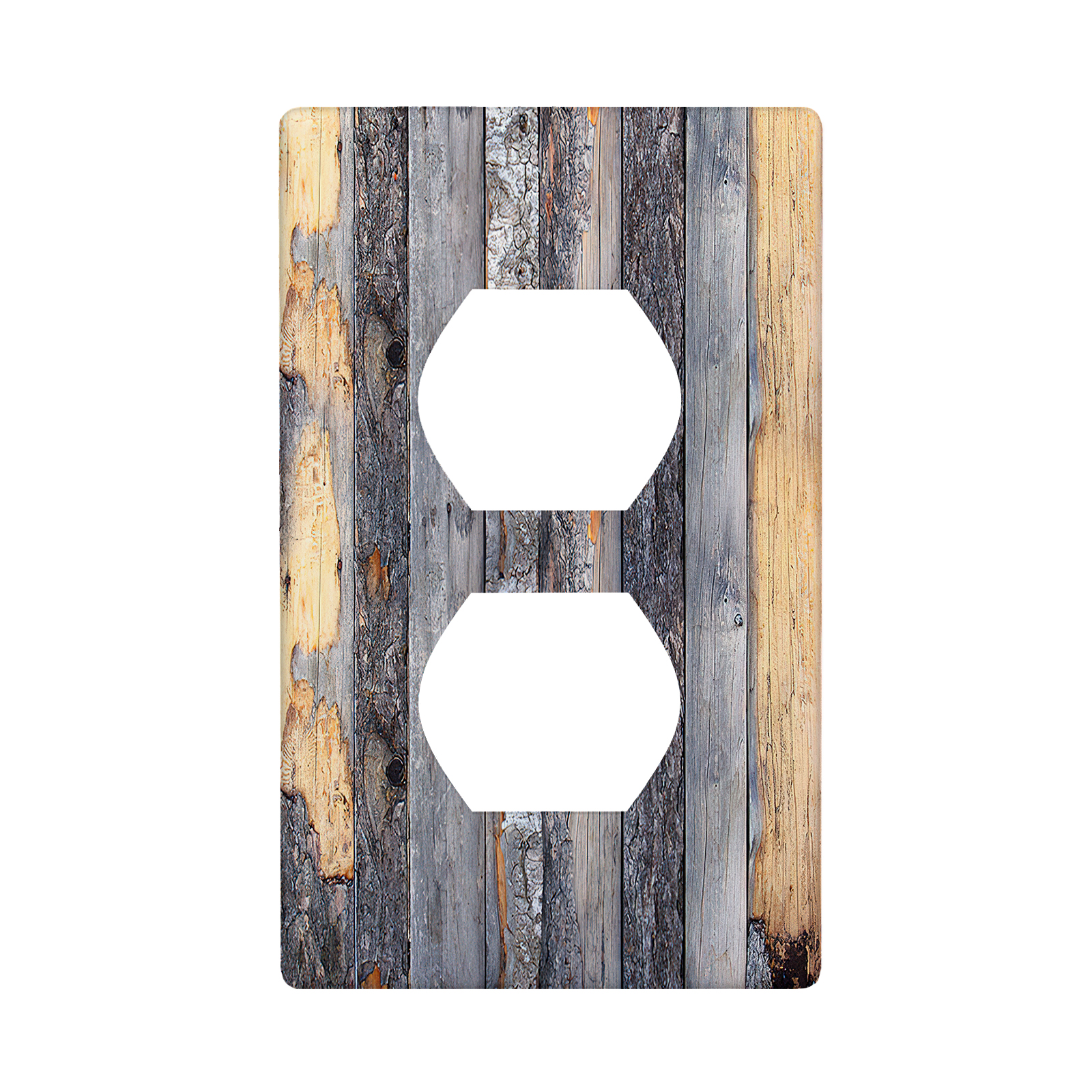 1Pcs Rustic Farmhouse Wood Texture Light Switch Plate Decorative switch and socket covers for home kitchen decoration Unbreakable Polycarbonate Thermoplastic For bedroom room decoration