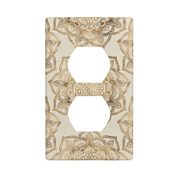 1Pcs Flower of life in lotus Light Switch Plate Decorative switch and socket covers for home kitchen decoration Unbreakable Polycarbonate Thermoplastic For bedroom room decoration
