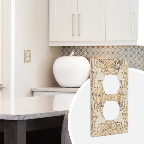 1Pcs Flower of life in lotus Light Switch Plate Decorative switch and socket covers for home kitchen decoration Unbreakable Polycarbonate Thermoplastic For bedroom room decoration - Image 2