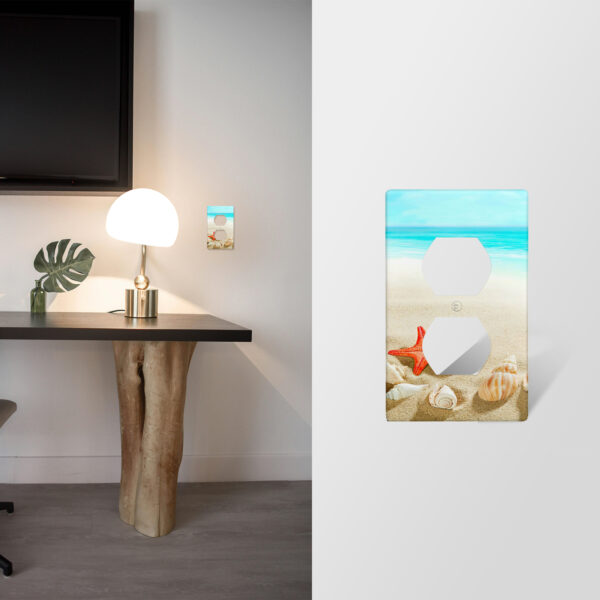 1Pcs Sea Starfish Shell Light Switch Plate Decorative switch and socket covers for home kitchen decoration Unbreakable Polycarbonate Thermoplastic For bedroom room decoration - Image 3