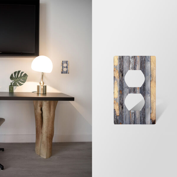 1Pcs Rustic Farmhouse Wood Texture Light Switch Plate Decorative switch and socket covers for home kitchen decoration Unbreakable Polycarbonate Thermoplastic For bedroom room decoration - Image 2