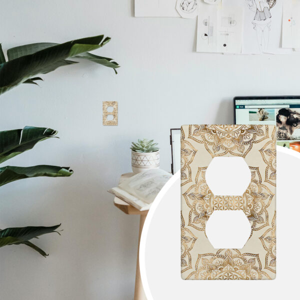 1Pcs Flower of life in lotus Light Switch Plate Decorative switch and socket covers for home kitchen decoration Unbreakable Polycarbonate Thermoplastic For bedroom room decoration - Image 3