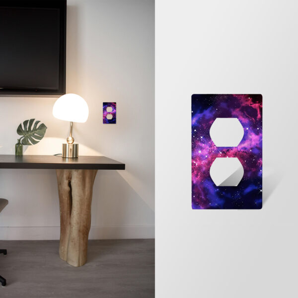 1Pcs Purple Nebula Galaxy Light Switch Plate Decorative switch and socket covers for home kitchen decoration Unbreakable Polycarbonate Thermoplastic For bedroom room decoration - Image 3