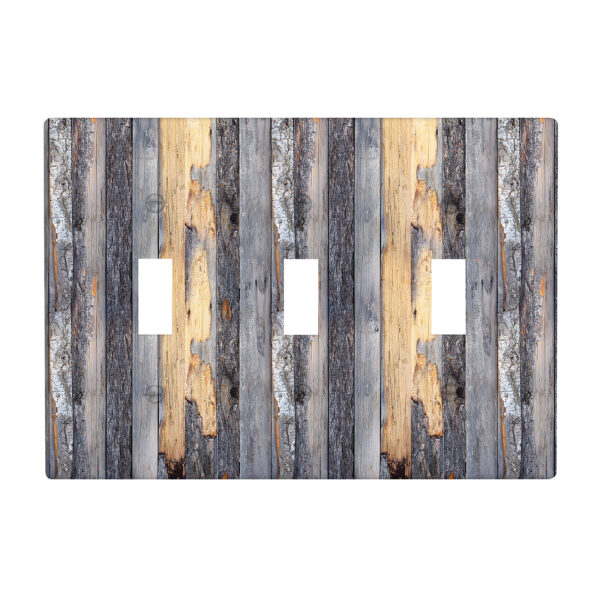 1Pcs Rustic Farmhouse Wood Texture Light Switch Plate Decorative switch and socket covers for home kitchen decoration Unbreakable Polycarbonate Thermoplastic For bedroom room decoration