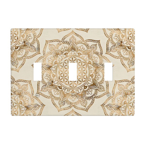 1Pcs Flower of life in lotus Light Switch Plate Decorative switch and socket covers for home kitchen decoration Unbreakable Polycarbonate Thermoplastic For bedroom room decoration