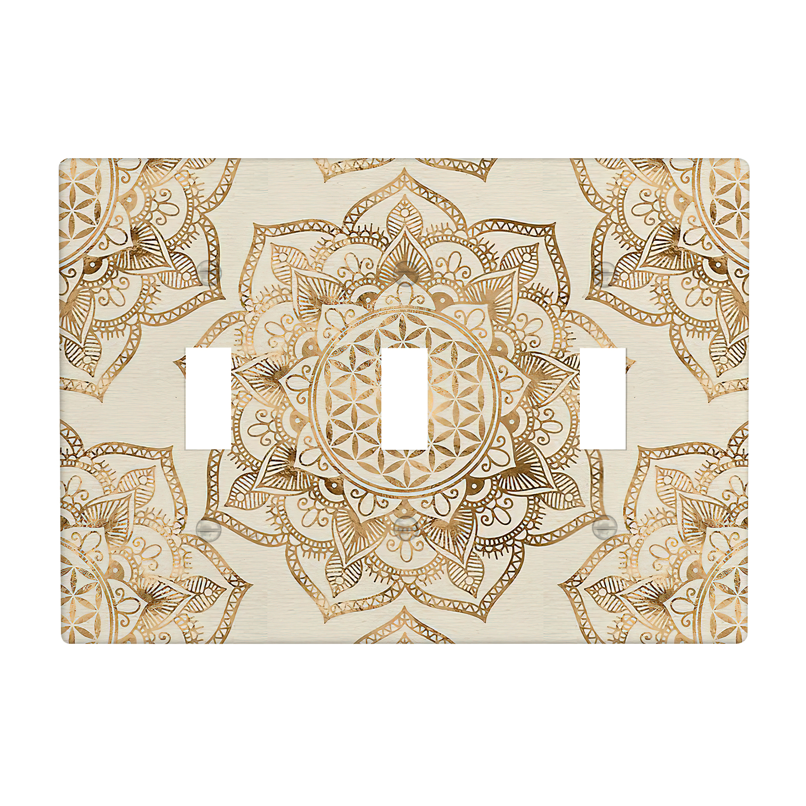 1Pcs Flower of life in lotus Light Switch Plate Decorative switch and socket covers for home kitchen decoration Unbreakable Polycarbonate Thermoplastic For bedroom room decoration
