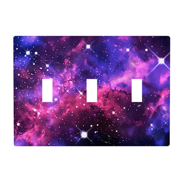 1Pcs Purple Nebula Galaxy Light Switch Plate Decorative switch and socket covers for home kitchen decoration Unbreakable Polycarbonate Thermoplastic For bedroom room decoration