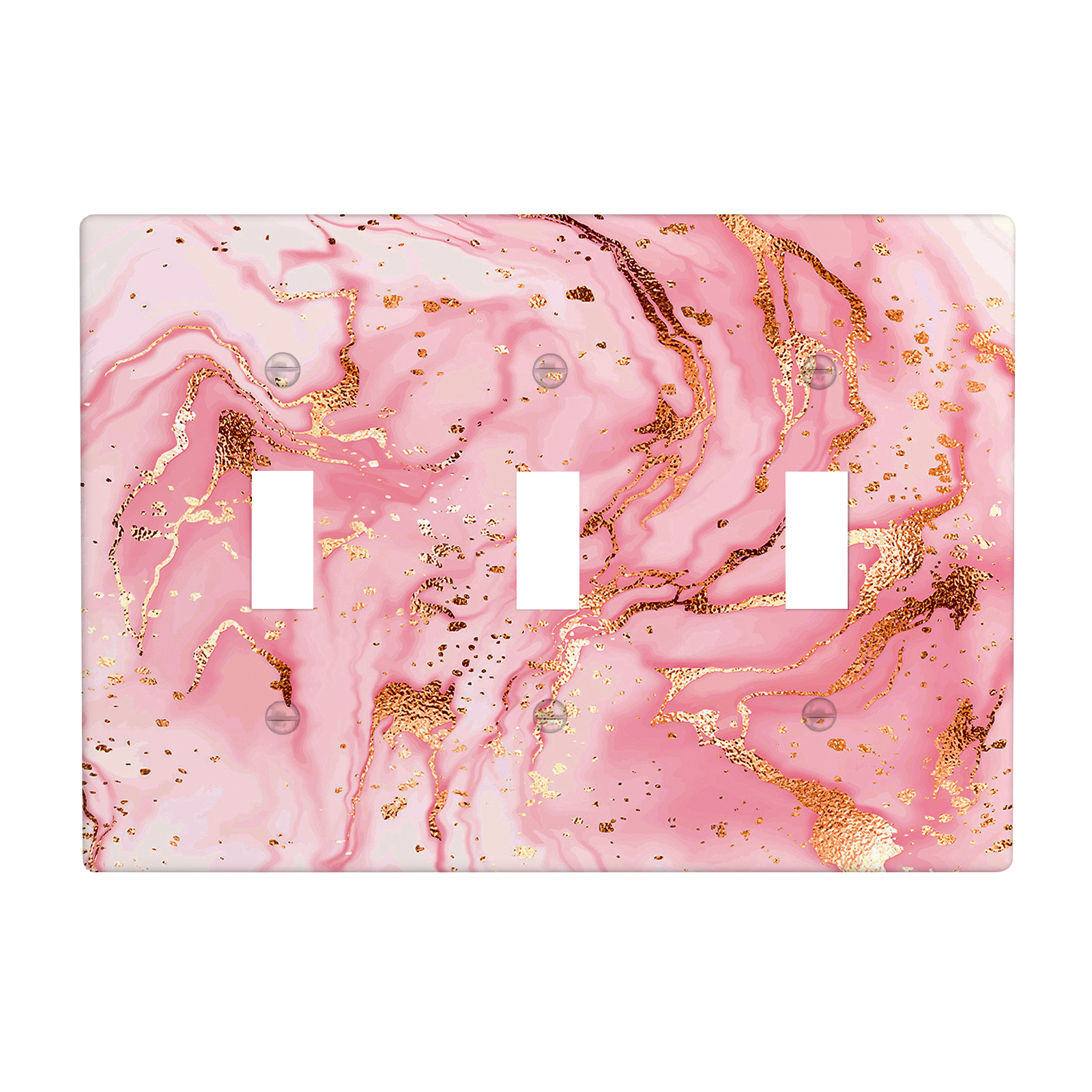 1Pcs Pink gold marble Light Switch Plate Decorative switch and socket covers for home kitchen decoration Unbreakable Polycarbonate Thermoplastic For bedroom room decoration