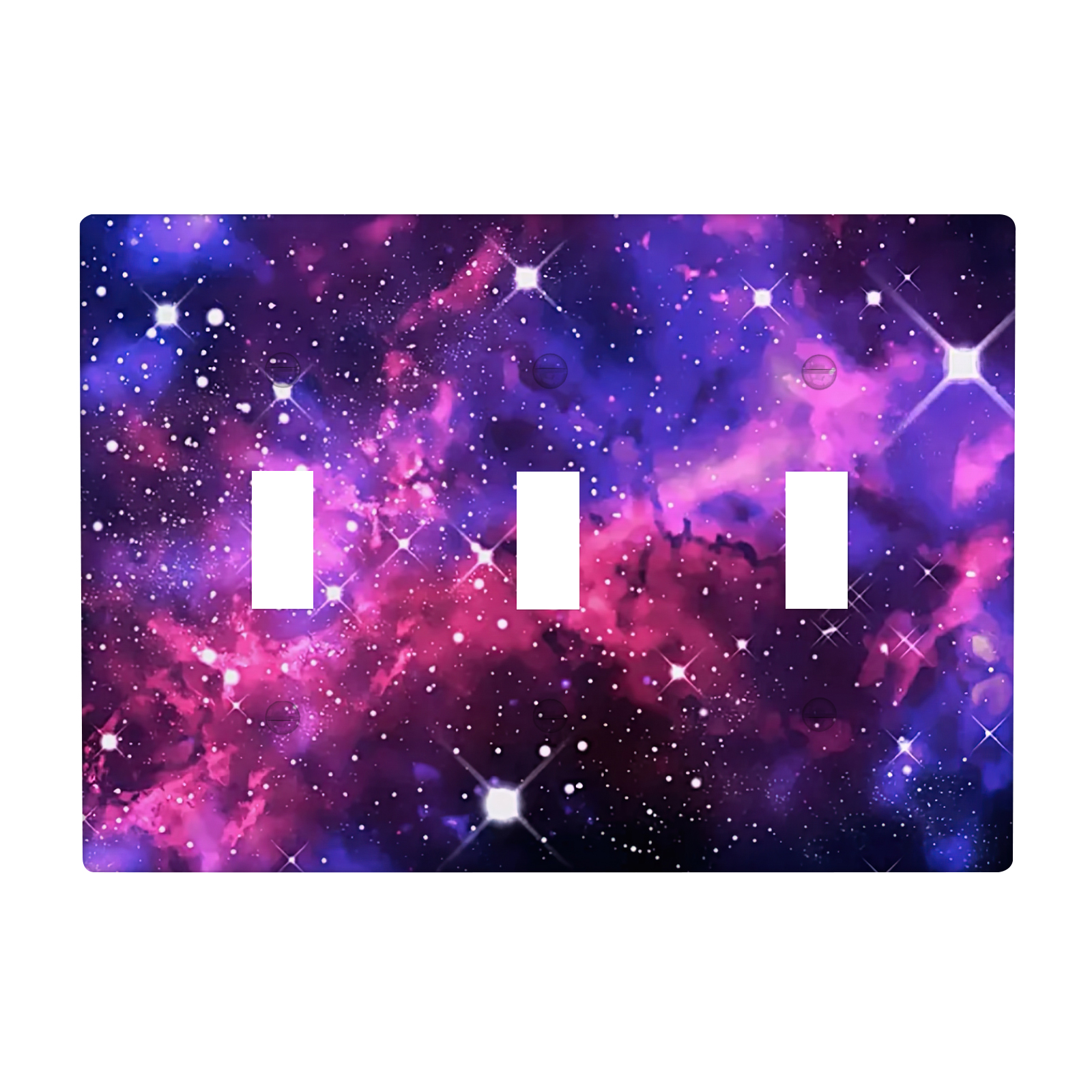 1Pcs Purple Nebula Galaxy Light Switch Plate Decorative switch and socket covers for home kitchen decoration Unbreakable Polycarbonate Thermoplastic For bedroom room decoration