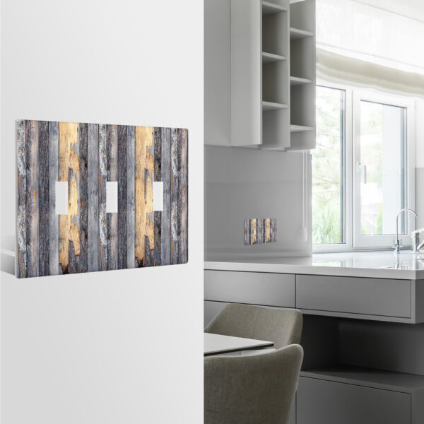 1Pcs Rustic Farmhouse Wood Texture Light Switch Plate Decorative switch and socket covers for home kitchen decoration Unbreakable Polycarbonate Thermoplastic For bedroom room decoration - Image 3