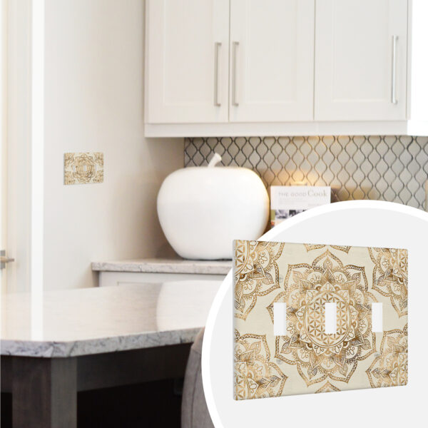 1Pcs Flower of life in lotus Light Switch Plate Decorative switch and socket covers for home kitchen decoration Unbreakable Polycarbonate Thermoplastic For bedroom room decoration - Image 3