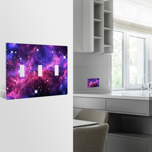 1Pcs Purple Nebula Galaxy Light Switch Plate Decorative switch and socket covers for home kitchen decoration Unbreakable Polycarbonate Thermoplastic For bedroom room decoration - Image 2