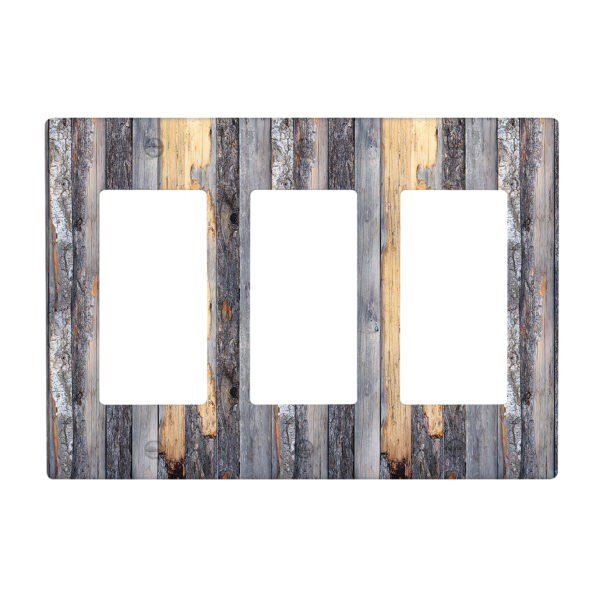 1Pcs Rustic Farmhouse Wood Texture Light Switch Plate Decorative switch and socket covers for home kitchen decoration Unbreakable Polycarbonate Thermoplastic For bedroom room decoration