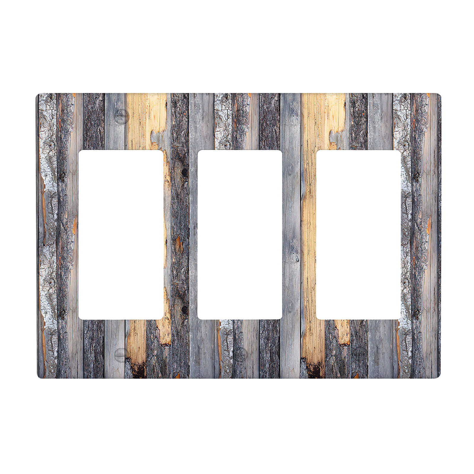1Pcs Rustic Farmhouse Wood Texture Light Switch Plate Decorative switch and socket covers for home kitchen decoration Unbreakable Polycarbonate Thermoplastic For bedroom room decoration