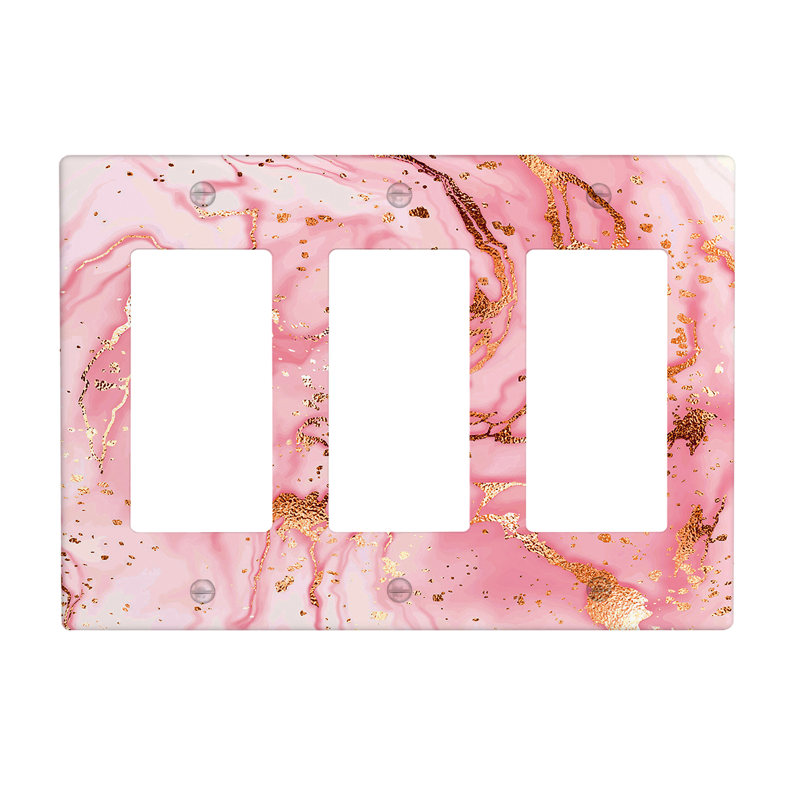 1Pcs Pink gold marble Light Switch Plate Decorative switch and socket covers for home kitchen decoration Unbreakable Polycarbonate Thermoplastic For bedroom room decoration