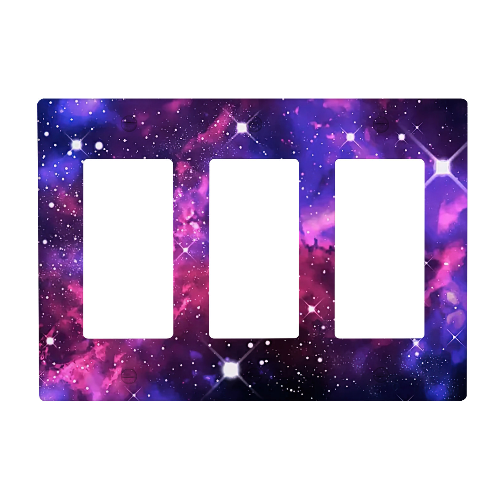 1Pcs Purple Nebula Galaxy Light Switch Plate Decorative switch and socket covers for home kitchen decoration Unbreakable Polycarbonate Thermoplastic For bedroom room decoration