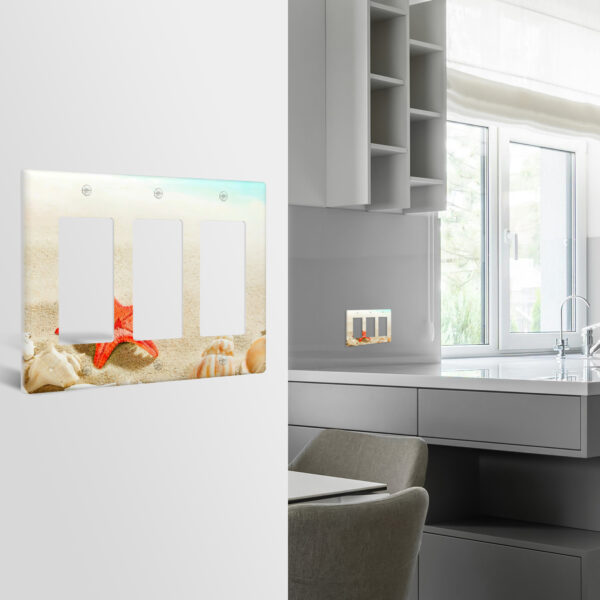 1Pcs Sea Starfish Shell Light Switch Plate Decorative switch and socket covers for home kitchen decoration Unbreakable Polycarbonate Thermoplastic For bedroom room decoration - Image 3
