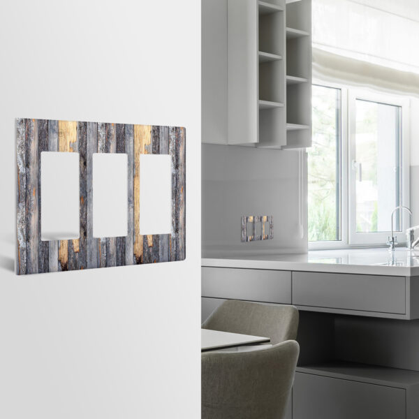 1Pcs Rustic Farmhouse Wood Texture Light Switch Plate Decorative switch and socket covers for home kitchen decoration Unbreakable Polycarbonate Thermoplastic For bedroom room decoration - Image 2