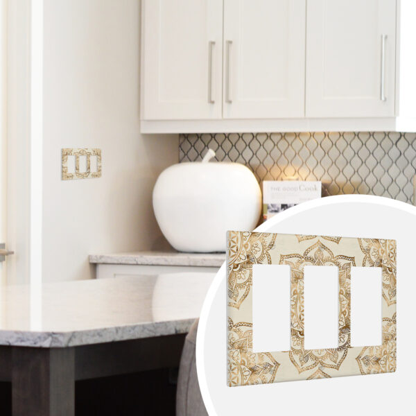 1Pcs Flower of life in lotus Light Switch Plate Decorative switch and socket covers for home kitchen decoration Unbreakable Polycarbonate Thermoplastic For bedroom room decoration - Image 2