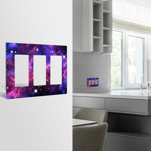 1Pcs Purple Nebula Galaxy Light Switch Plate Decorative switch and socket covers for home kitchen decoration Unbreakable Polycarbonate Thermoplastic For bedroom room decoration - Image 2