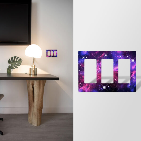 1Pcs Purple Nebula Galaxy Light Switch Plate Decorative switch and socket covers for home kitchen decoration Unbreakable Polycarbonate Thermoplastic For bedroom room decoration - Image 3