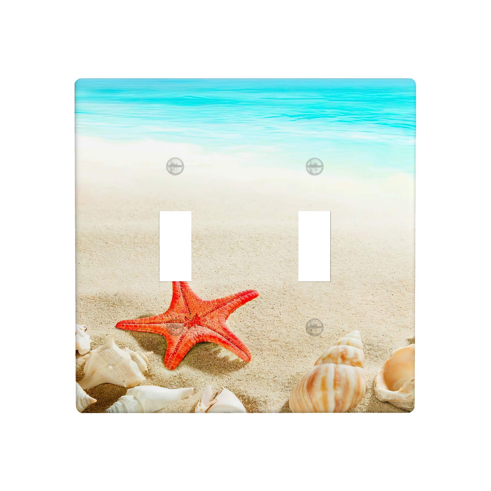 1Pcs Sea Starfish Shell Light Switch Plate Decorative switch and socket covers for home kitchen decoration Unbreakable Polycarbonate Thermoplastic For bedroom room decoration