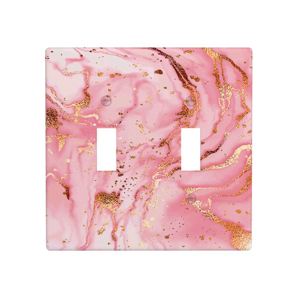 1Pcs Pink gold marble Light Switch Plate Decorative switch and socket covers for home kitchen decoration Unbreakable Polycarbonate Thermoplastic For bedroom room decoration