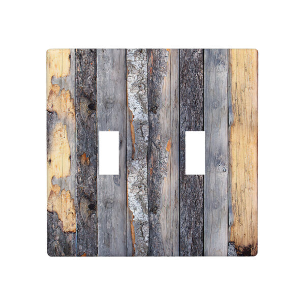 1Pcs Rustic Farmhouse Wood Texture Light Switch Plate Decorative switch and socket covers for home kitchen decoration Unbreakable Polycarbonate Thermoplastic For bedroom room decoration