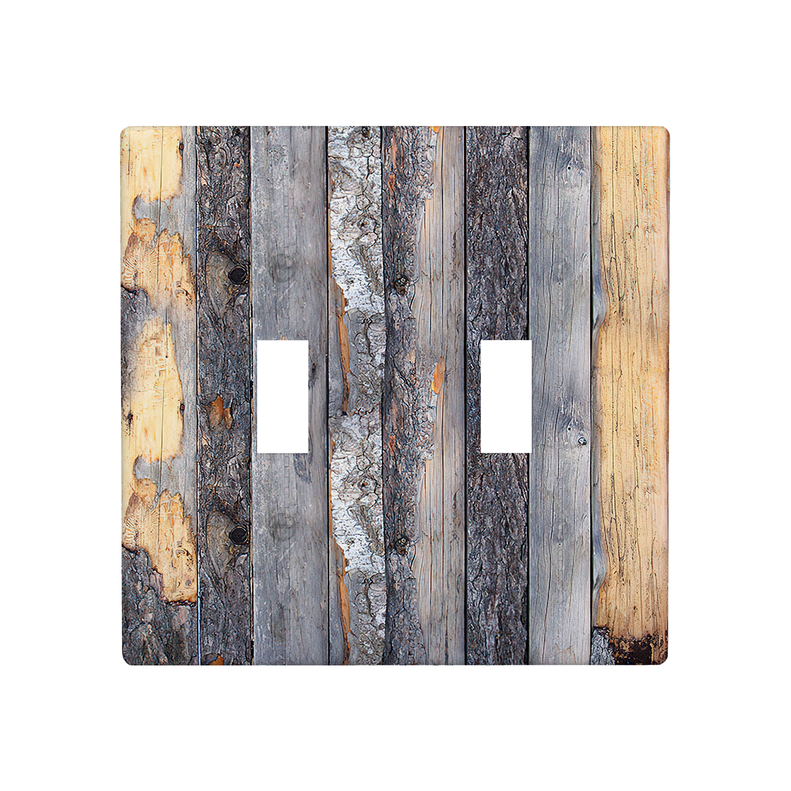 1Pcs Rustic Farmhouse Wood Texture Light Switch Plate Decorative switch and socket covers for home kitchen decoration Unbreakable Polycarbonate Thermoplastic For bedroom room decoration