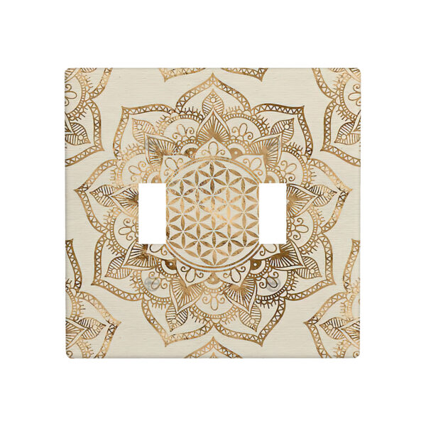1Pcs Flower of life in lotus Light Switch Plate Decorative switch and socket covers for home kitchen decoration Unbreakable Polycarbonate Thermoplastic For bedroom room decoration