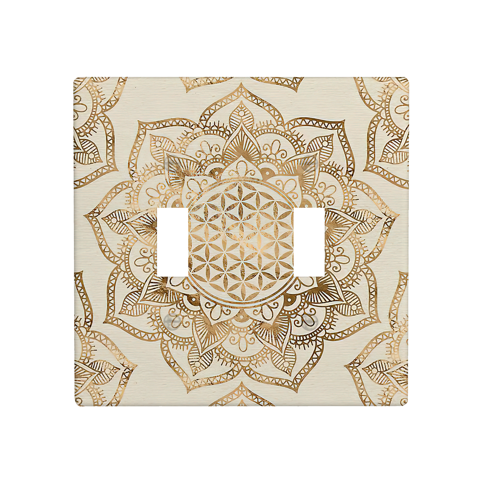 1Pcs Flower of life in lotus Light Switch Plate Decorative switch and socket covers for home kitchen decoration Unbreakable Polycarbonate Thermoplastic For bedroom room decoration