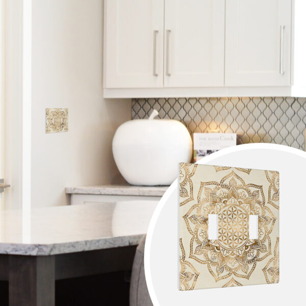 1Pcs Flower of life in lotus Light Switch Plate Decorative switch and socket covers for home kitchen decoration Unbreakable Polycarbonate Thermoplastic For bedroom room decoration - Image 2