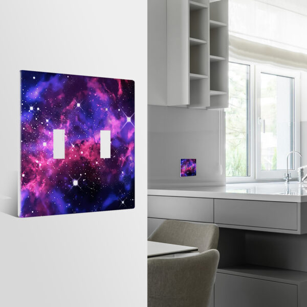 1Pcs Purple Nebula Galaxy Light Switch Plate Decorative switch and socket covers for home kitchen decoration Unbreakable Polycarbonate Thermoplastic For bedroom room decoration - Image 2