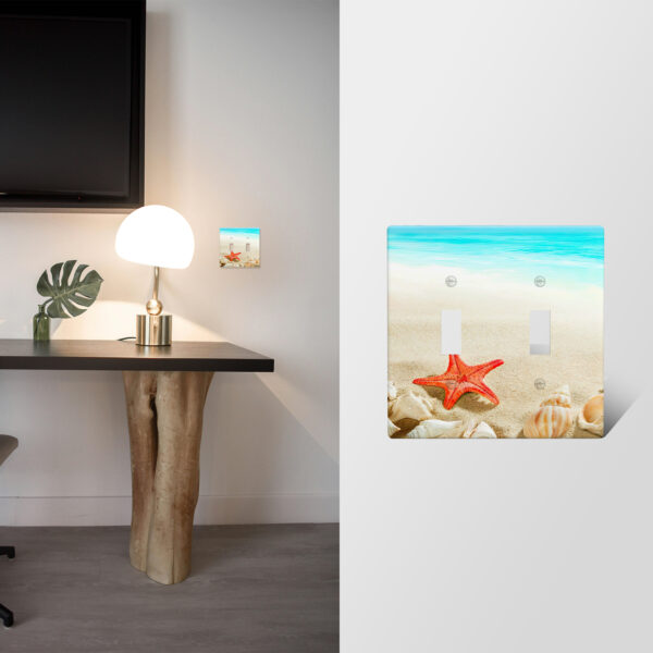 1Pcs Sea Starfish Shell Light Switch Plate Decorative switch and socket covers for home kitchen decoration Unbreakable Polycarbonate Thermoplastic For bedroom room decoration - Image 3