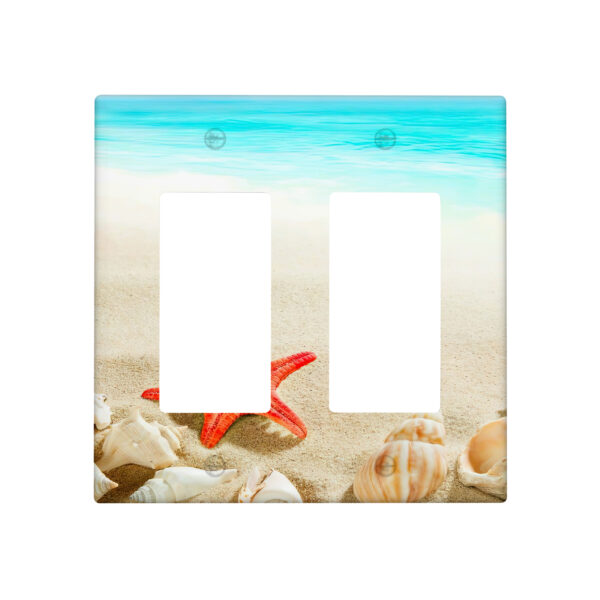 1Pcs Sea Starfish Shell Light Switch Plate Decorative switch and socket covers for home kitchen decoration Unbreakable Polycarbonate Thermoplastic For bedroom room decoration