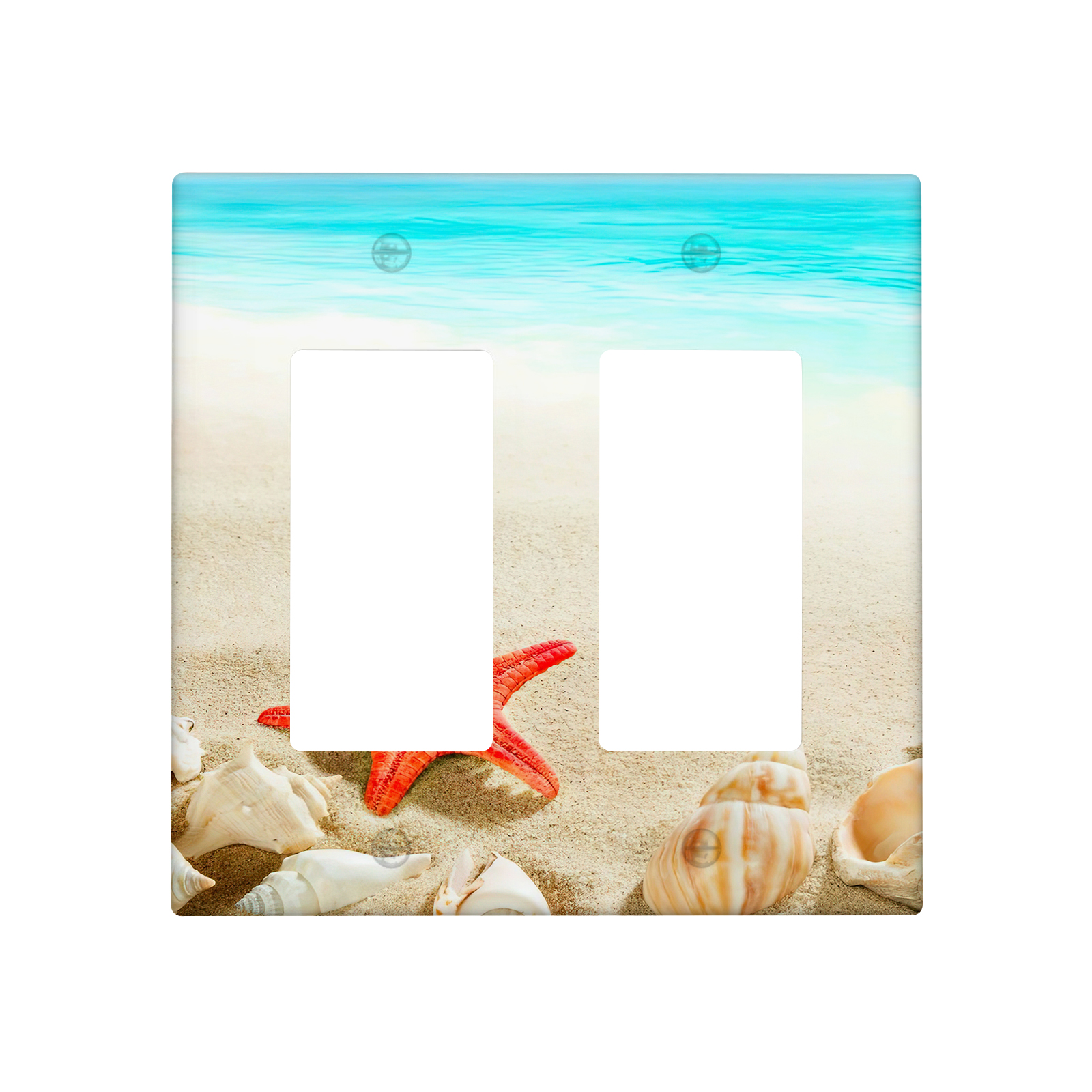 1Pcs Sea Starfish Shell Light Switch Plate Decorative switch and socket covers for home kitchen decoration Unbreakable Polycarbonate Thermoplastic For bedroom room decoration
