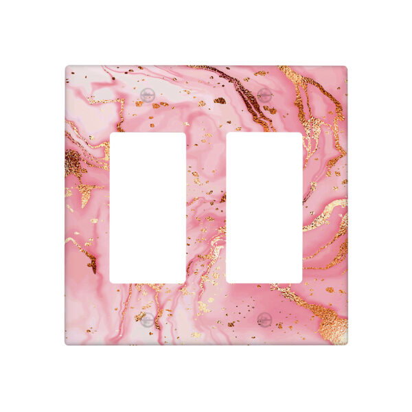 1Pcs Pink gold marble Light Switch Plate Decorative switch and socket covers for home kitchen decoration Unbreakable Polycarbonate Thermoplastic For bedroom room decoration