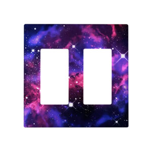 1Pcs Purple Nebula Galaxy Light Switch Plate Decorative switch and socket covers for home kitchen decoration Unbreakable Polycarbonate Thermoplastic For bedroom room decoration