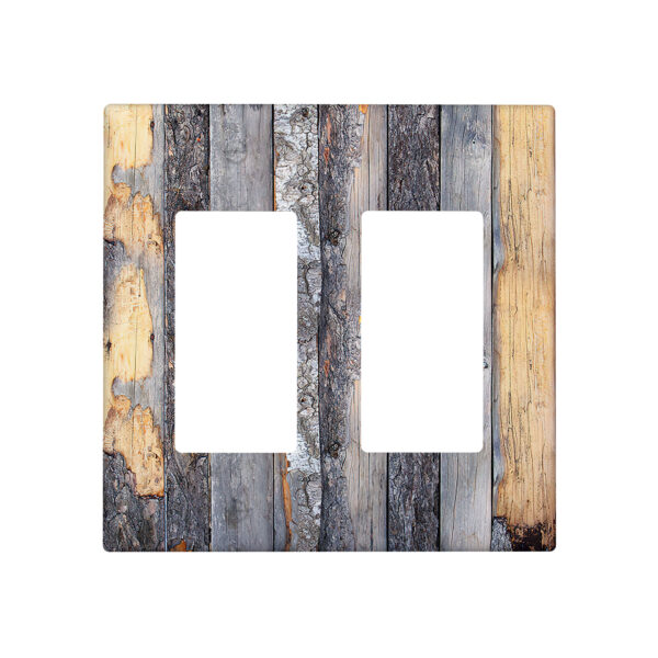 1Pcs Rustic Farmhouse Wood Texture Light Switch Plate Decorative switch and socket covers for home kitchen decoration Unbreakable Polycarbonate Thermoplastic For bedroom room decoration