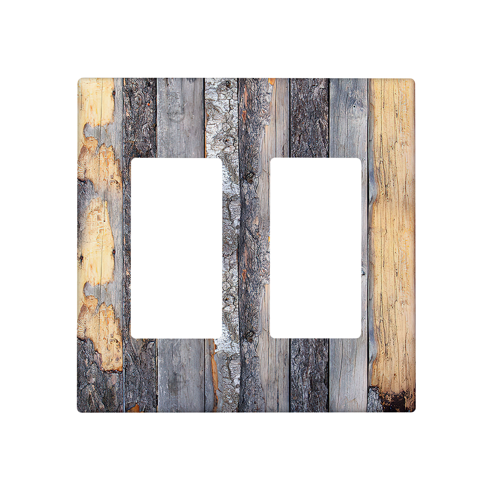 1Pcs Rustic Farmhouse Wood Texture Light Switch Plate Decorative switch and socket covers for home kitchen decoration Unbreakable Polycarbonate Thermoplastic For bedroom room decoration