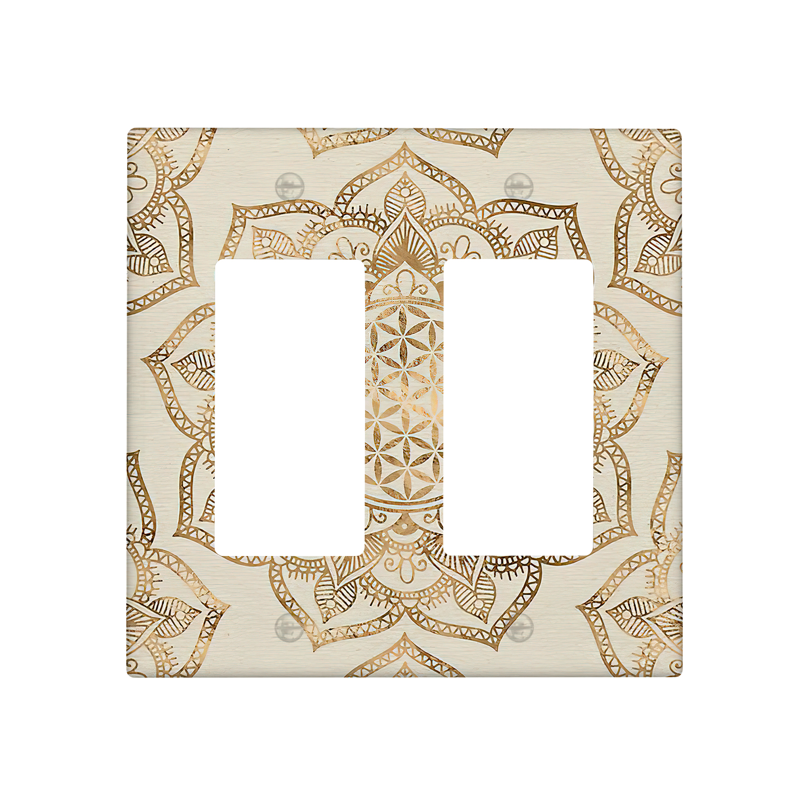 1Pcs Flower of life in lotus Light Switch Plate Decorative switch and socket covers for home kitchen decoration Unbreakable Polycarbonate Thermoplastic For bedroom room decoration