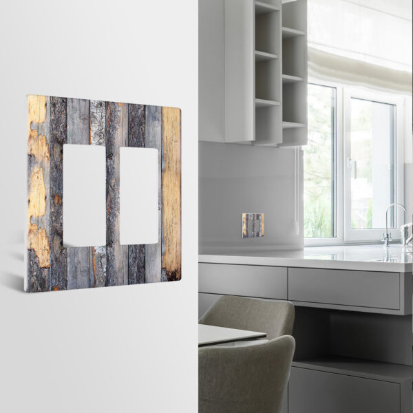 1Pcs Rustic Farmhouse Wood Texture Light Switch Plate Decorative switch and socket covers for home kitchen decoration Unbreakable Polycarbonate Thermoplastic For bedroom room decoration - Image 2