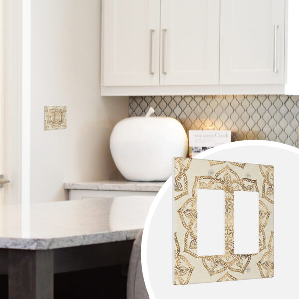 1Pcs Flower of life in lotus Light Switch Plate Decorative switch and socket covers for home kitchen decoration Unbreakable Polycarbonate Thermoplastic For bedroom room decoration - Image 3